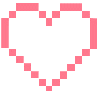 8bit heart outline animation that is slowly filling up