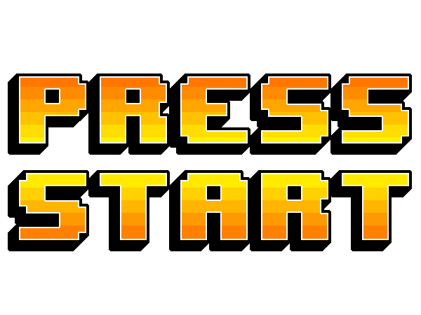 8bit style text saying press start